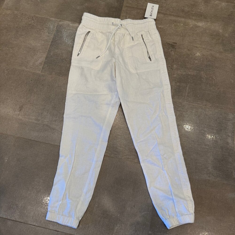 Athleta Cabo Linen Jogger White New with Tags